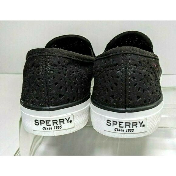 Sperry Women's Size 5 US Black Sneakers Seaside Perforated Slip On Memory Foam - Picture 6 of 13